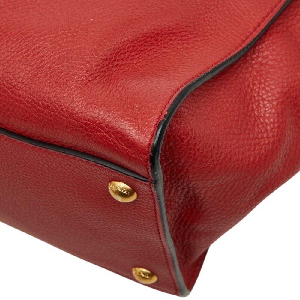 PRADA Red Leather Shoulder Bag - Picture 6 of 13